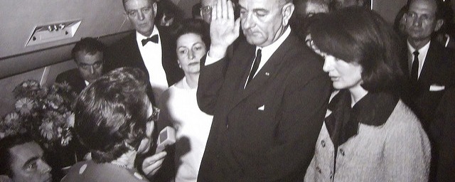 Swearing in of Lyndon B. Johnson as President on Air Force One