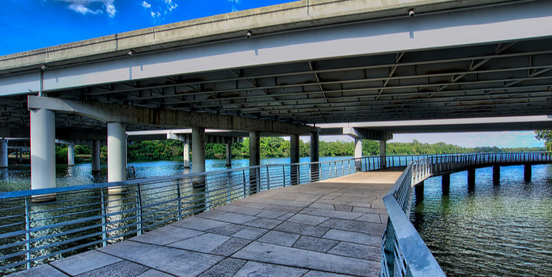 Town Lake Boardwalk Under I35 Bridge, Austin TX
