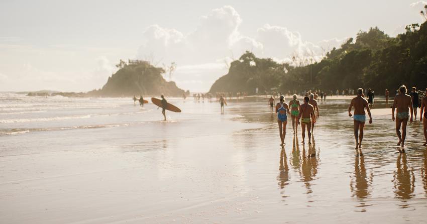 Group at Byron Bay beach