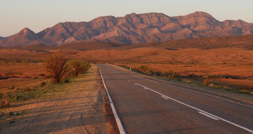 On the road north of Hawker on the way to Parachilna in South Australia.