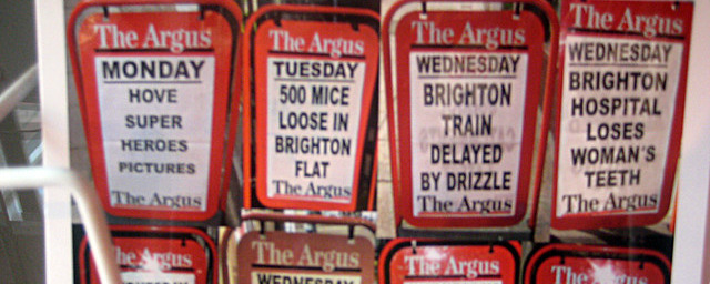 Brighton Argus Headline Postcard