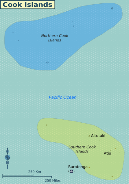 Map of the Cook Islands.