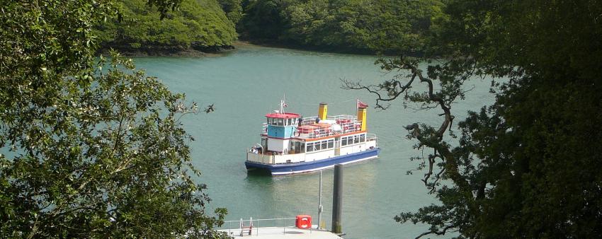 Passenger ferry from Falmouth arriving, Trelissick