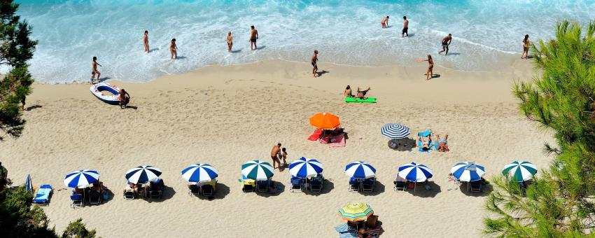 Golden beach during summertime