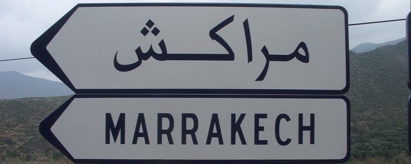Marrakesh road sign