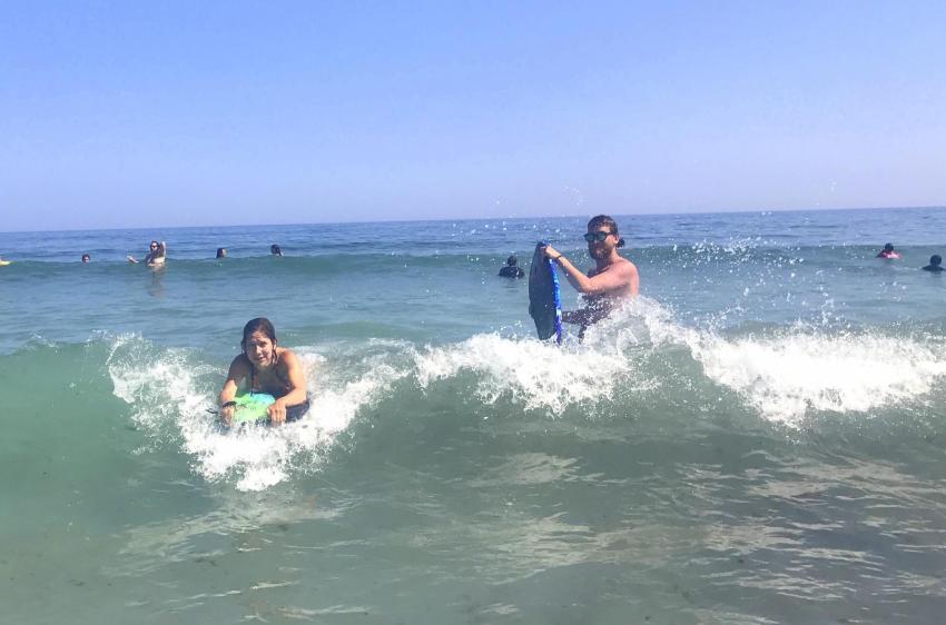 Boogie boarding at Good Harbor