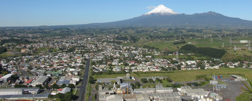 Across New Plymouth to Mt. Taranaki