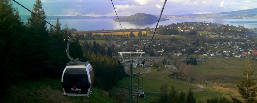 Skyline Gondola with Lake Rotorua Skyline Gondola with Lake Rotorua