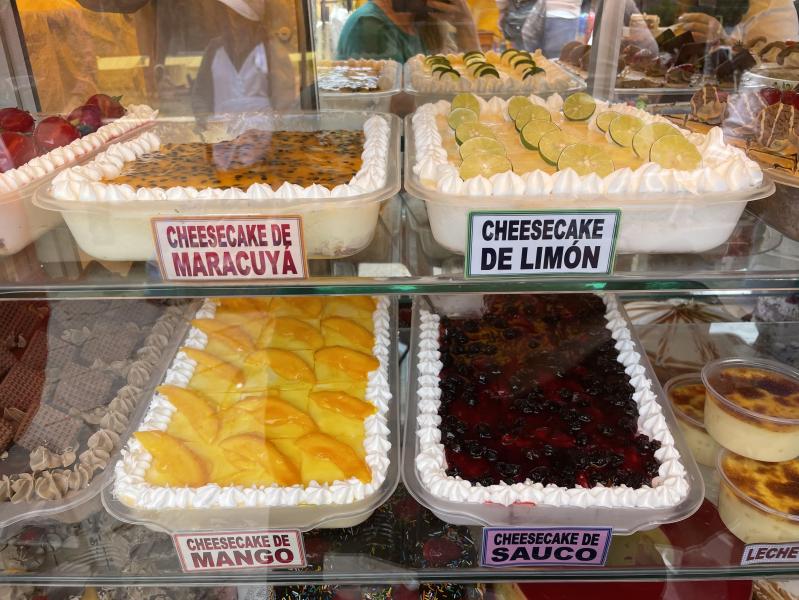 Desserts at Plaza Túpac Amaru Saturday market
