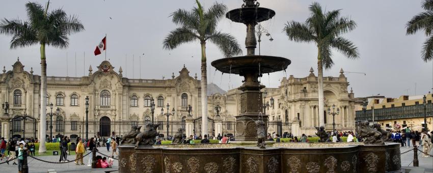 Lima Plaza de Armas fountain