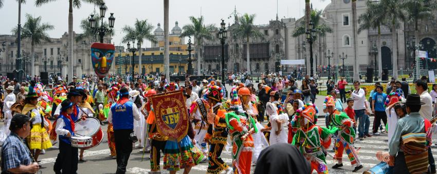 Parade in Lima Plaza de Armas