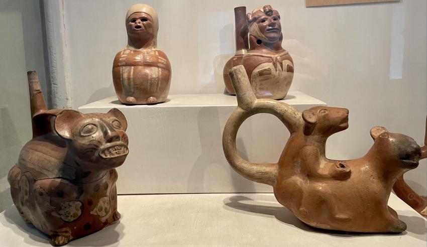 Pre-Inca Mochica ceramics at Museo del Inka Cusco