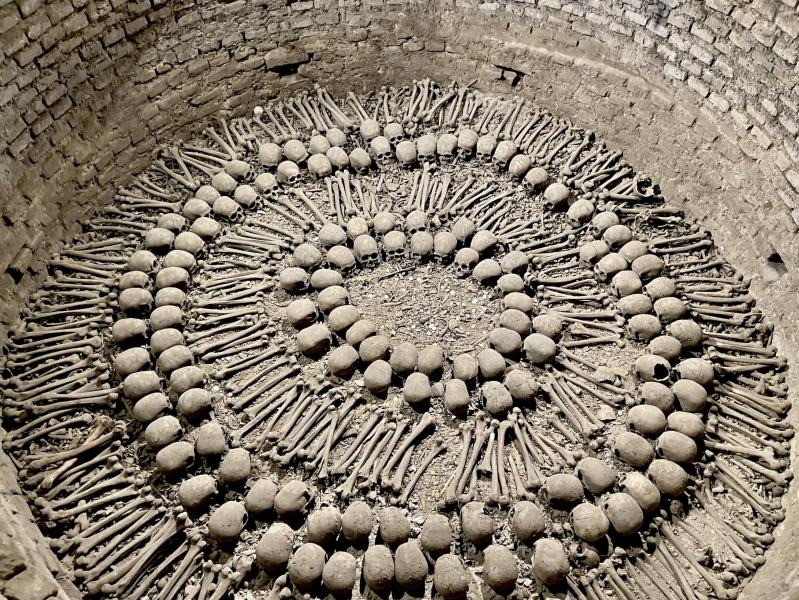 Bones in the San Francisco catacombs