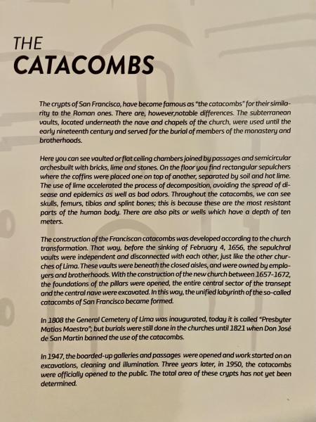 San Francisco Catacombs plaque