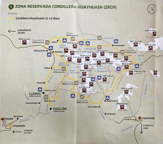 Huayhuash Trek Map