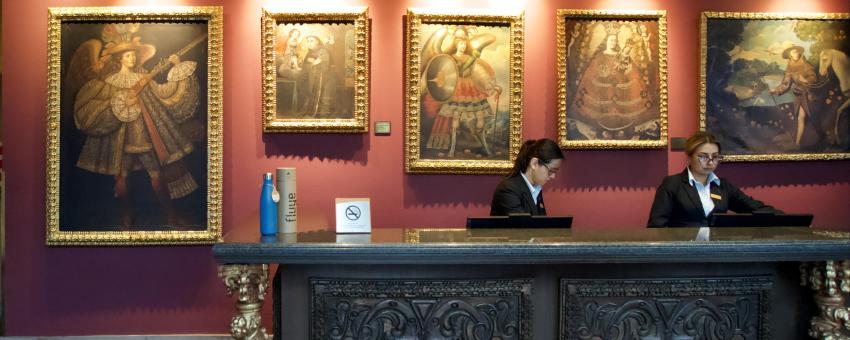 Palacio del Inka paintings at reception