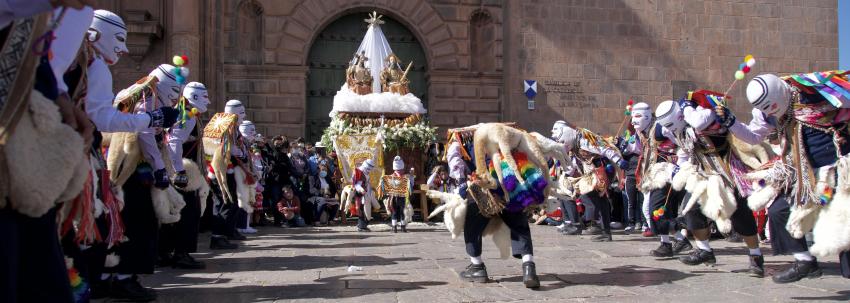 Qhapaq Qolla dancers at the Cusco Cathedral