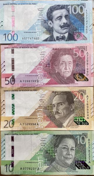 New Peruvian Nuevo Soles bills