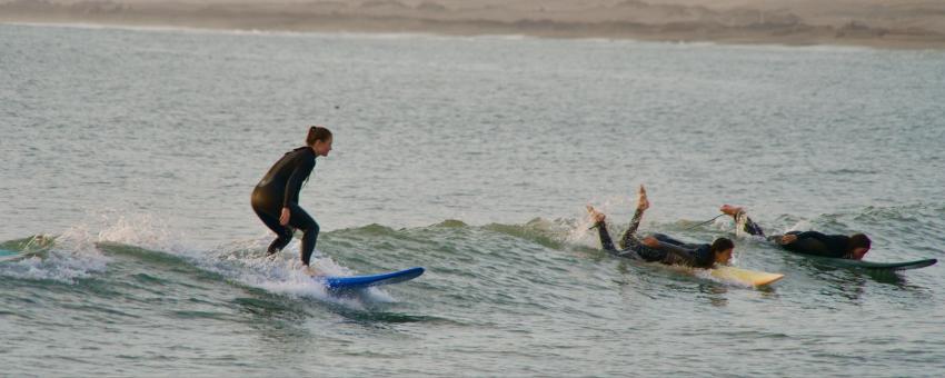 Learning to surf at Huanchaco