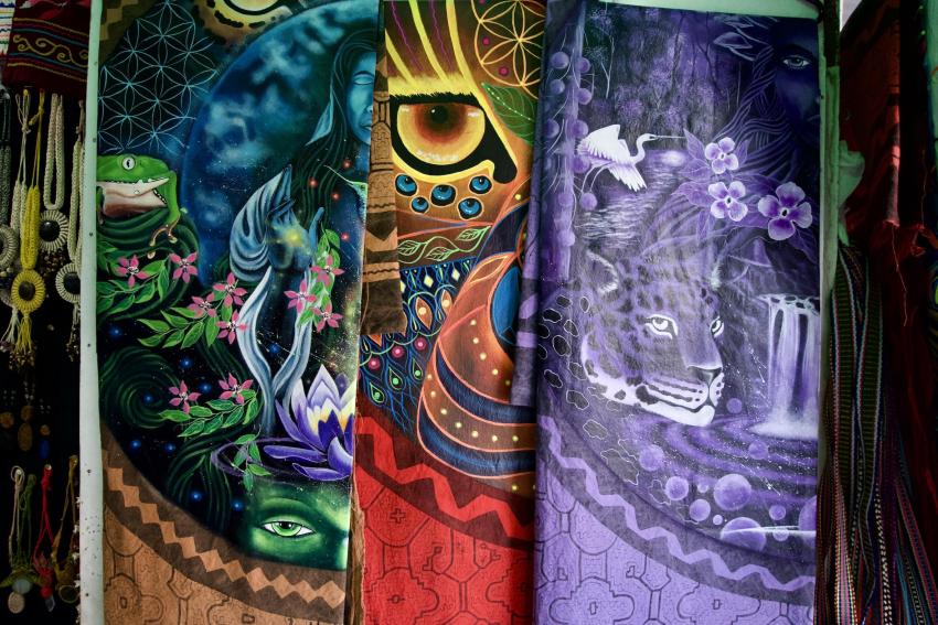 Art inspired by ayahuasca in Iquitos
