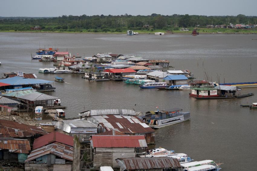 Floating homes near Iquitos