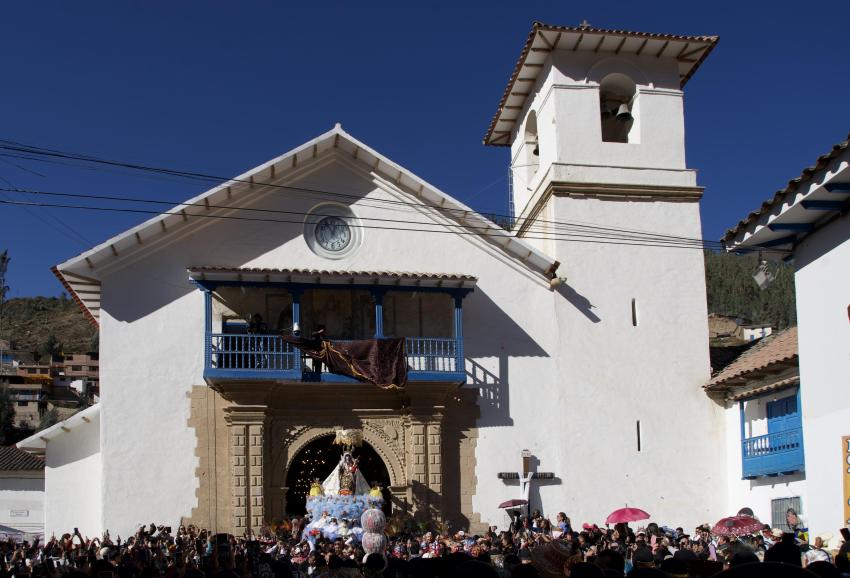 Paucartambo church and Virgin of Carmen