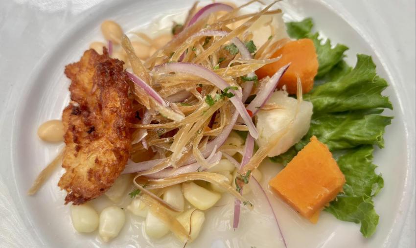 Chinguirito con tortita de choclo