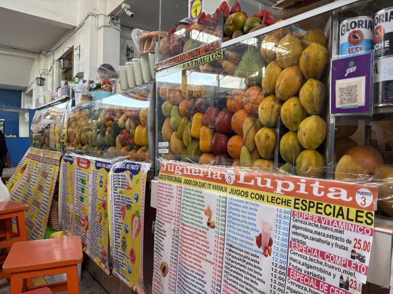 Fruit juice & smoothes at San Camilo Market