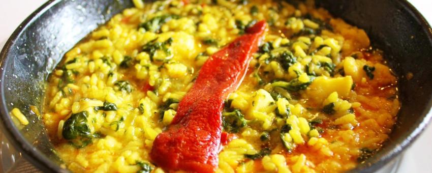 Arroz caldoso con bacalao