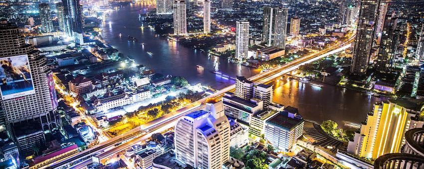 Picture of the Bangkok skyline shot from the location where they filmed The Hangover movie.